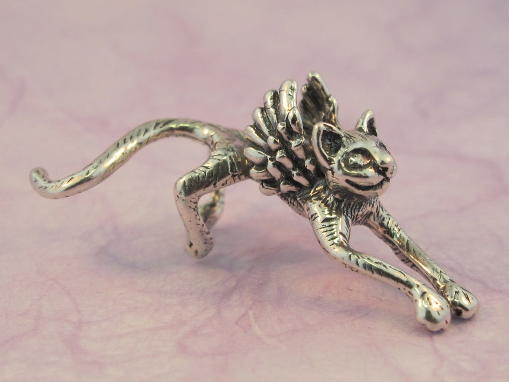 Angel Kitty Ear Cuff in Silver