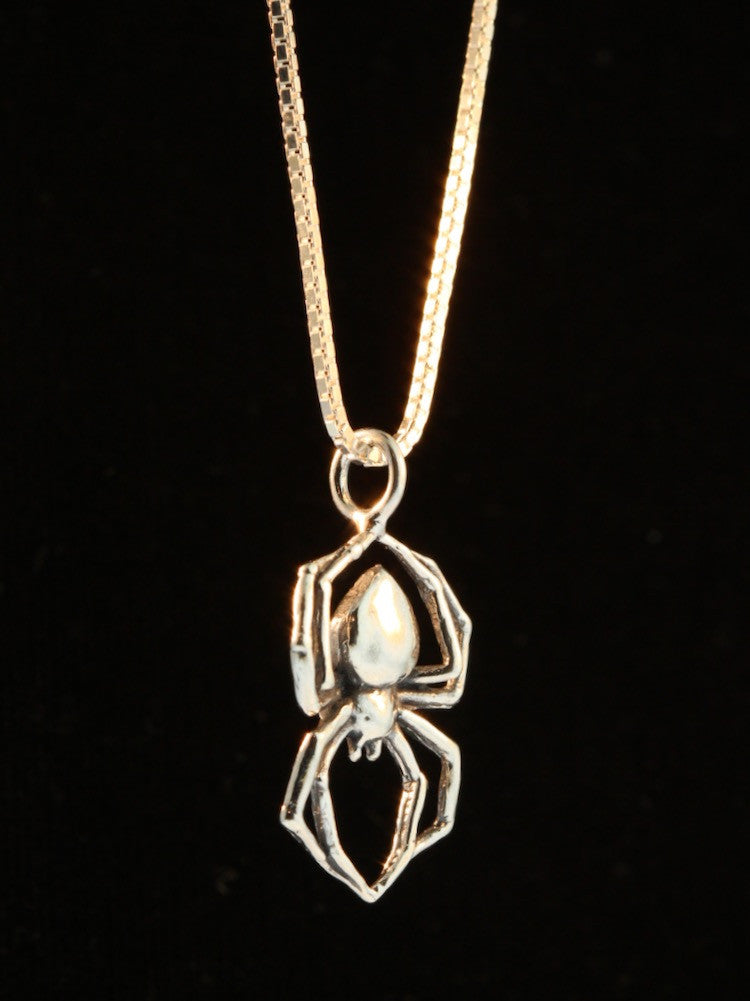 Black Widow Spider Charm - Silver