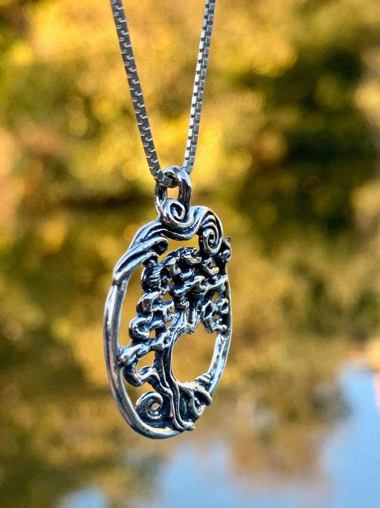 Cypress - Bonsai Tree Pendant - Silver