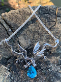 Eternity Dragons with Laser Cut Blue Topaz - Silver