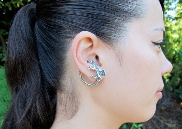 Dragon Whisperer Ear Cuff Hoop Silver