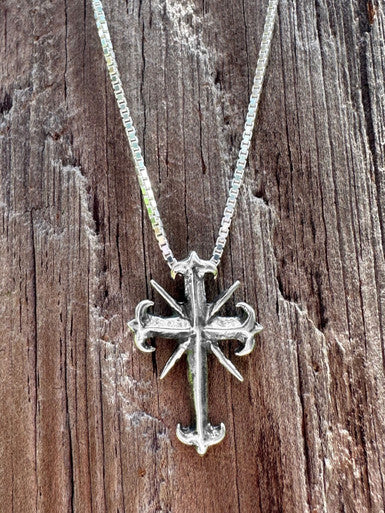 Gothic Cross Charm - Sterling Silver
