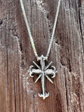 Gothic Cross Charm - Sterling Silver