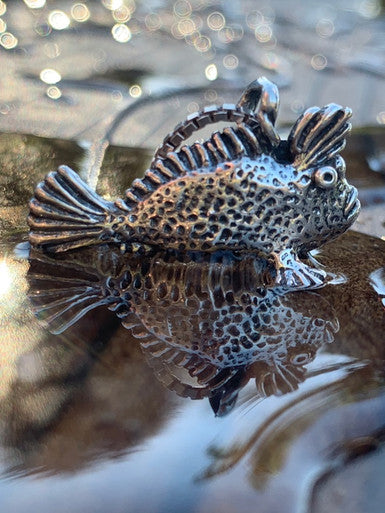 Handfish Angler Charm - Sterling Silver