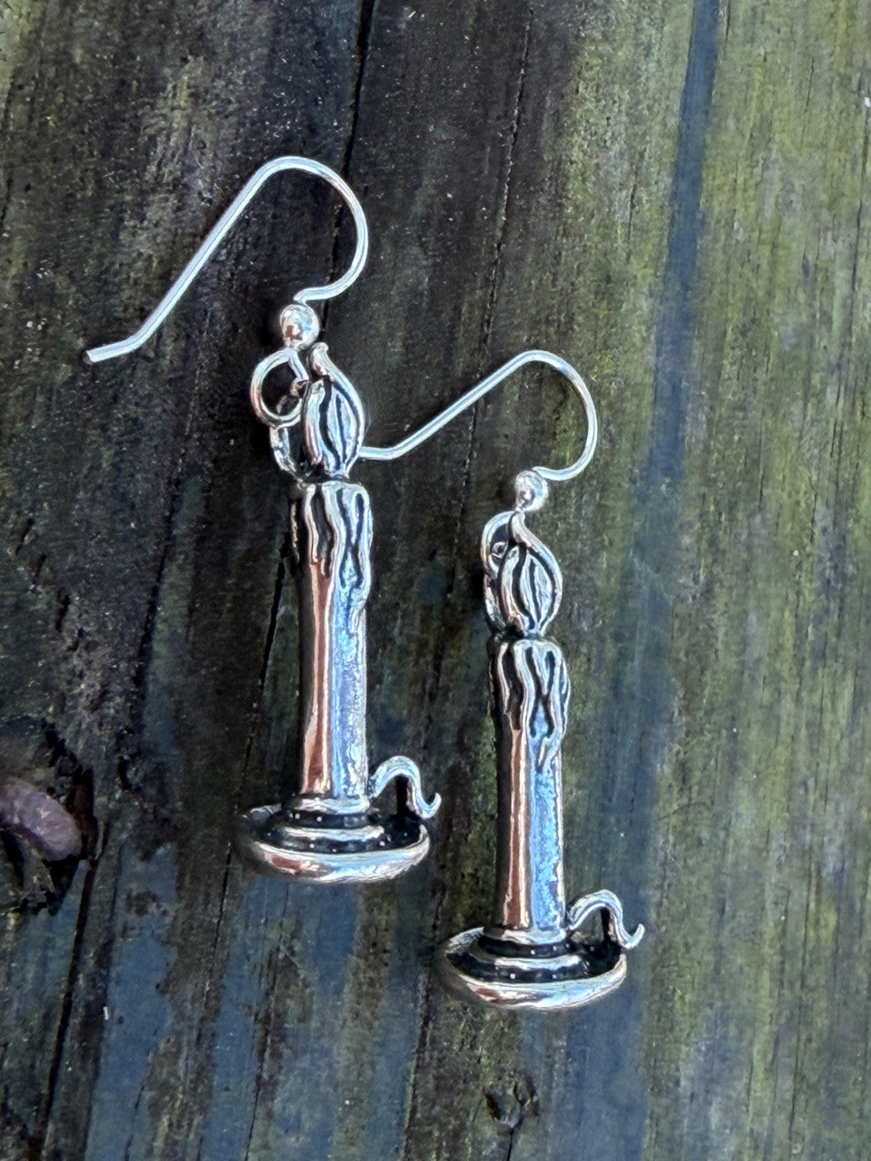 Hope Candle Earrings - Silver