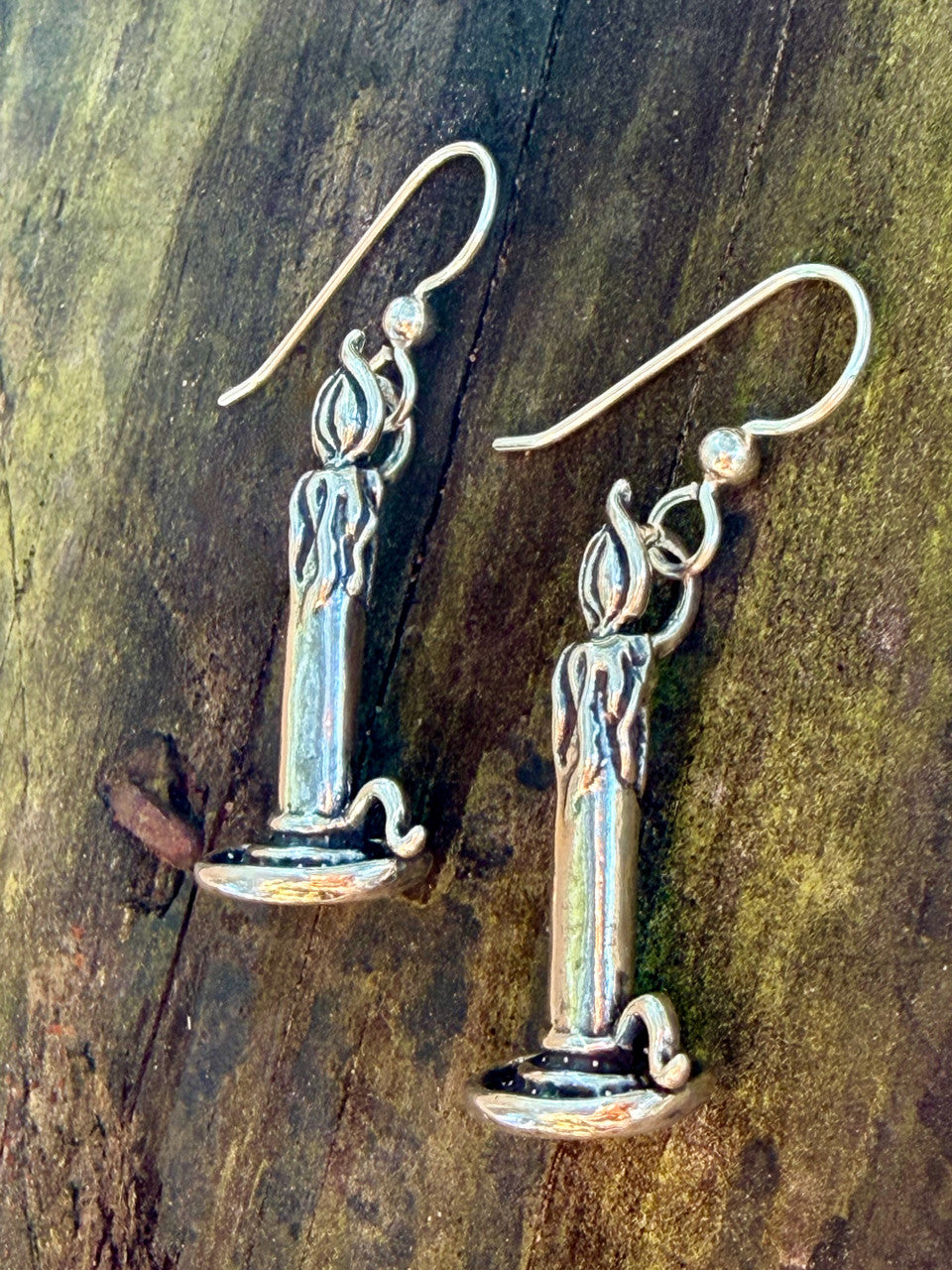 Hope Candle Earrings - Silver