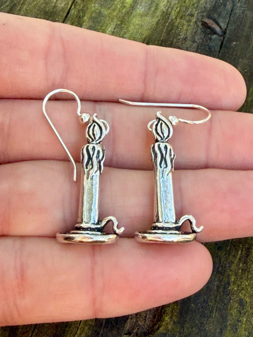 Hope Candle Earrings - Silver