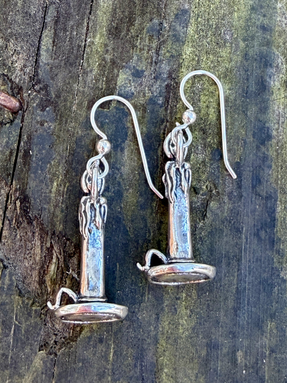 Hope Candle Earrings - Silver