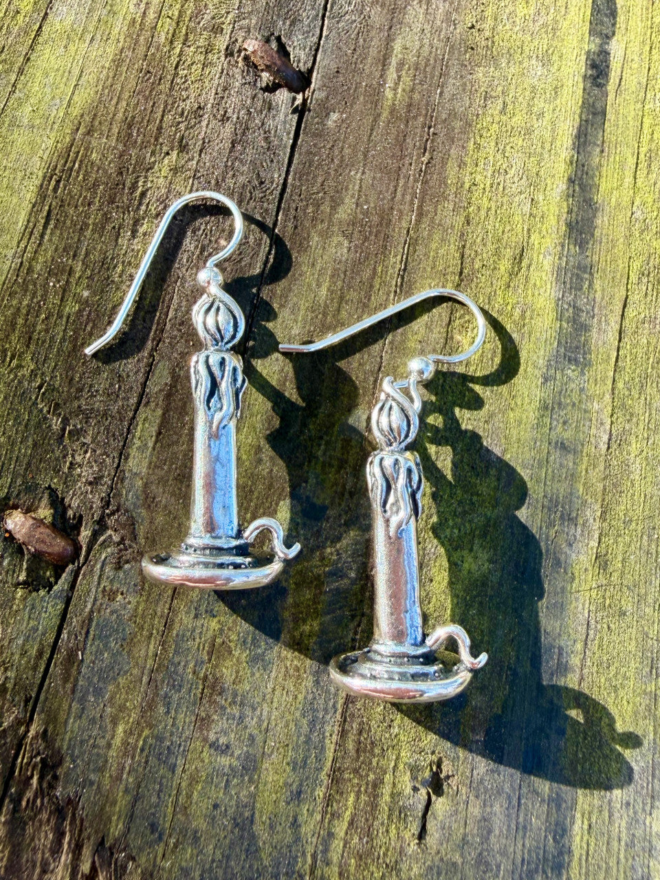 Hope Candle Earrings - Silver