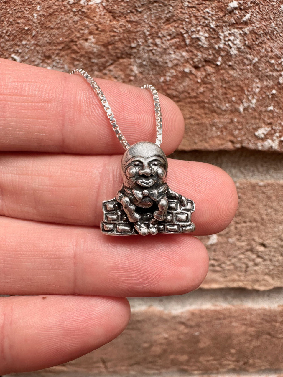 Humpty Dumpty Charm Necklace - Silver