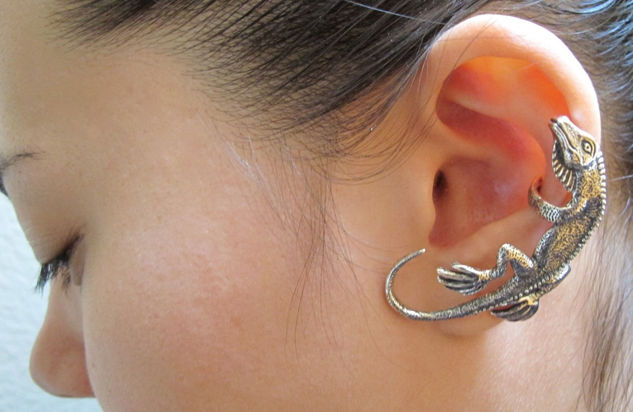 Iguana Ear Cuff - Sterling Silver