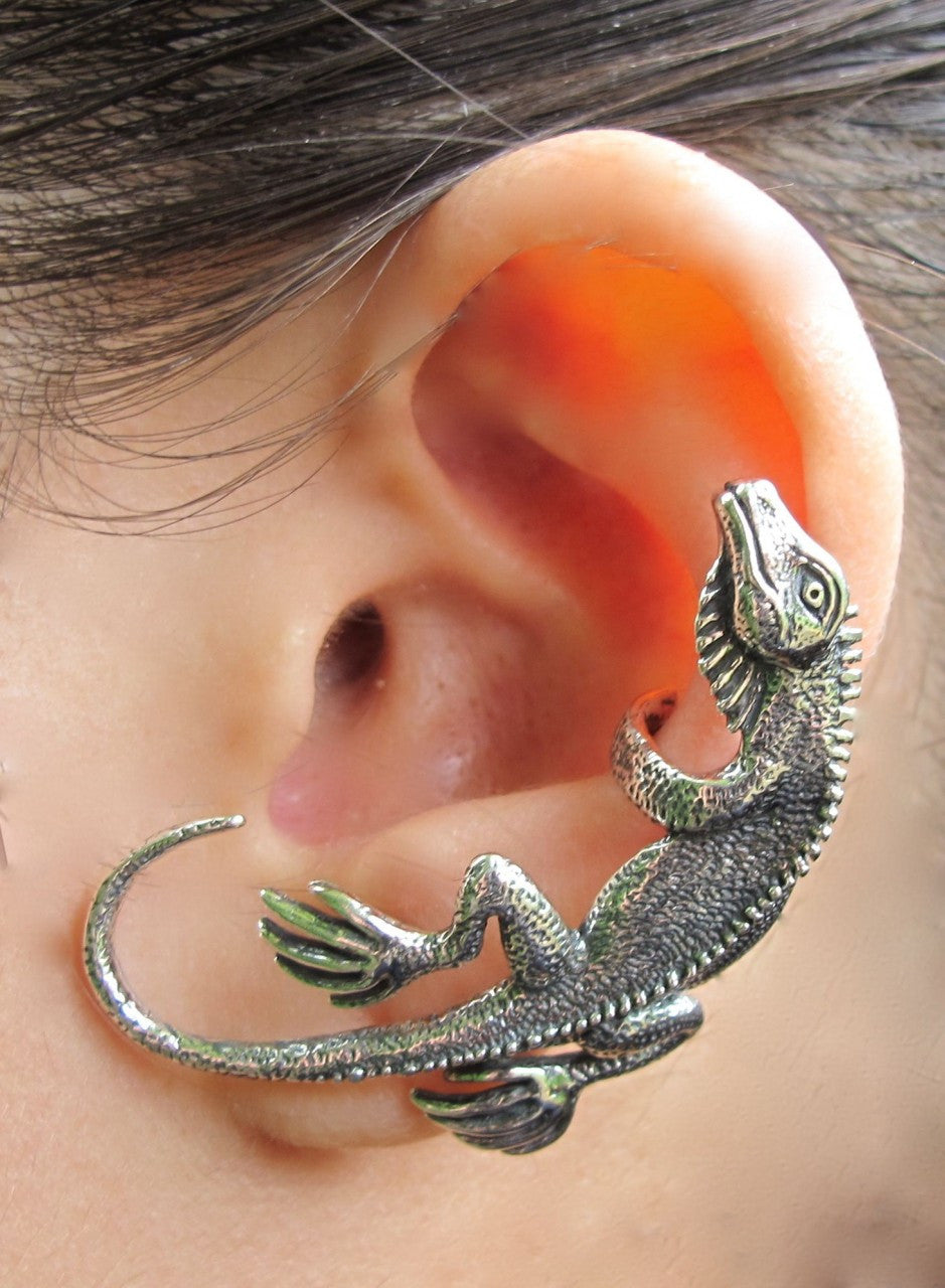 Iguana Ear Cuff - Sterling Silver