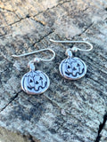 Silver Pumpkin Jack-O-Lantern Earrings