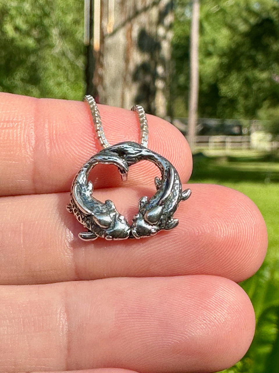 Koi Love Charm - Sterling Silver