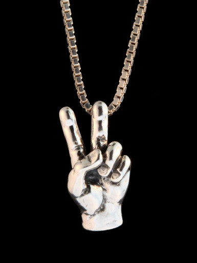 Peace Love Sign Charm - Sterling Silver
