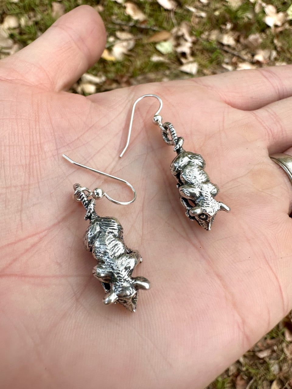 Possum Earrings - Silver