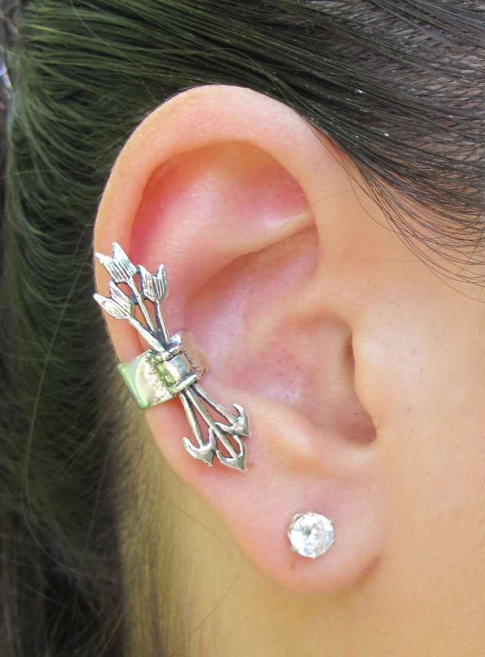 Quiver and Arrows Ear Cuff in Silver