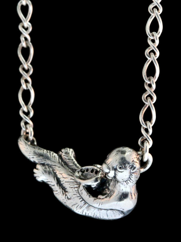 Sea Otter Pendant with Figure Eight Chain