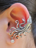 Kraken Squid Ear Cuff - Sterling Silver