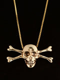 Skull and Crossbones Pendant - Solid 14k Gold