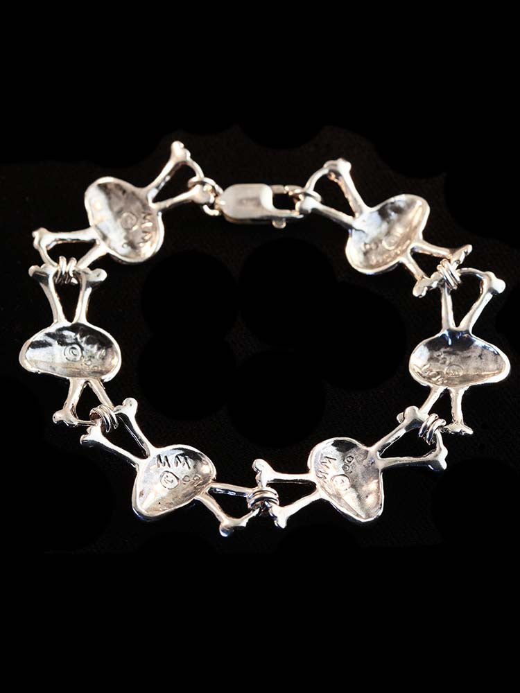 Skull and Cross Bone Choker - 10 Links in Silver