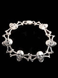 Skull and Crossbones Choker - 10 Links - Silver