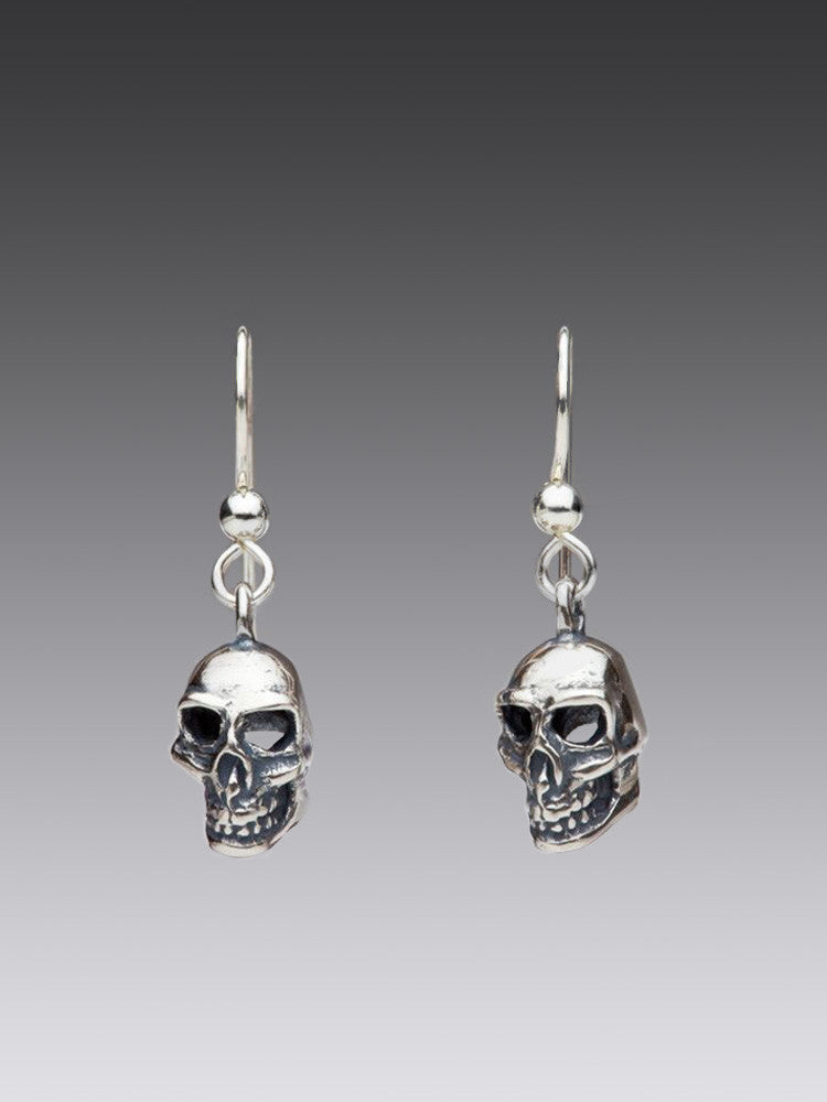 Sterling Silver Skull Earrings
