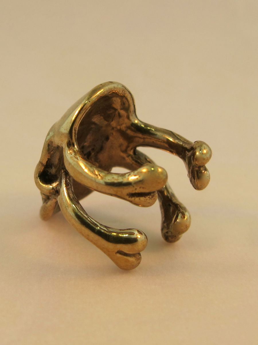 Skull Ear Cuff in Bronze