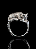 Sleeping Cat Ring - Sterling Silver