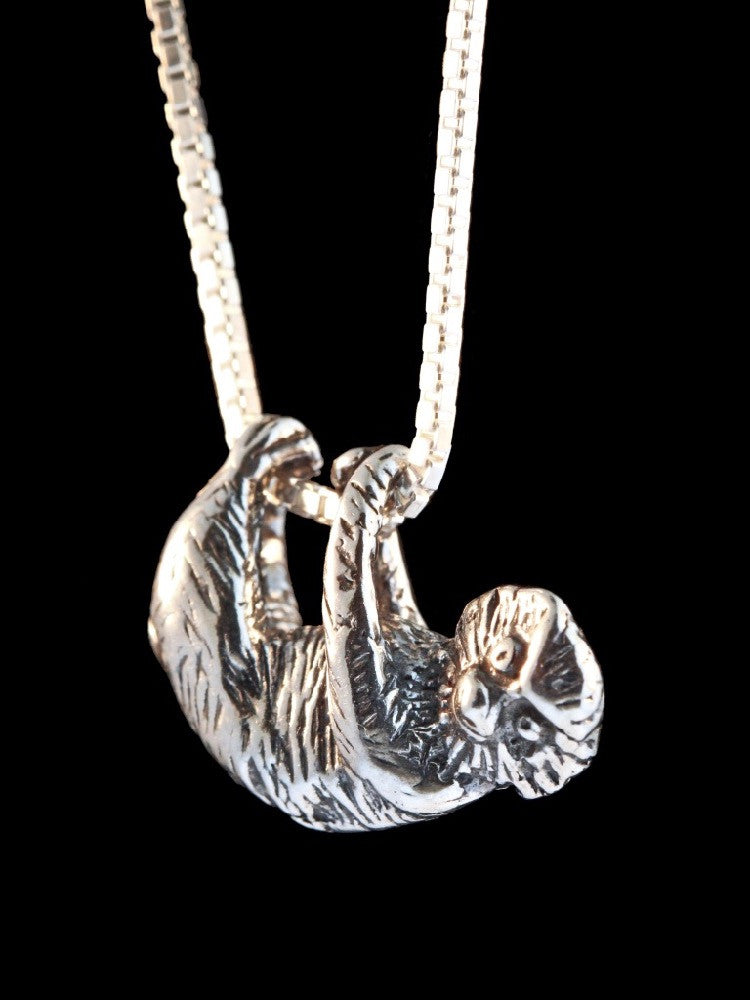 Tree Sloth Charm in Silver