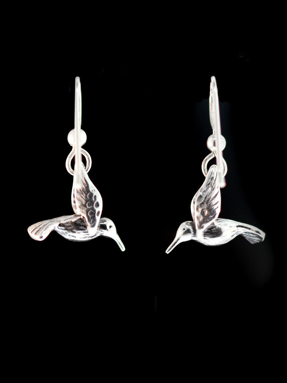Small Hummingbird Earrings in Silver