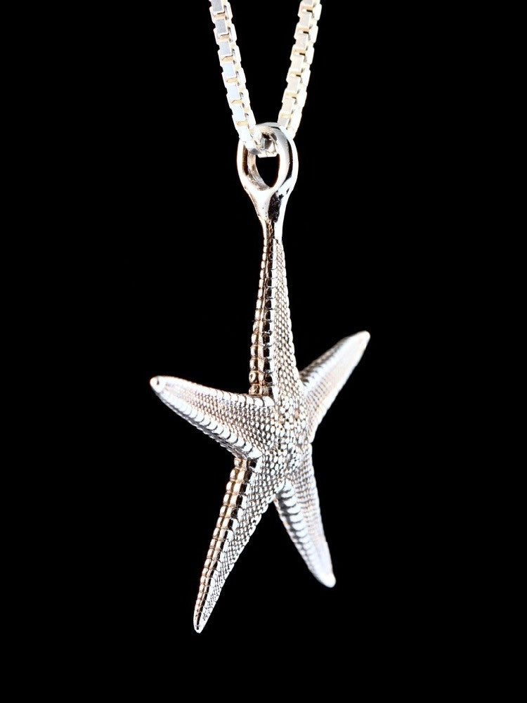 Life Casting Sea-Star Starfish Charm in Silver