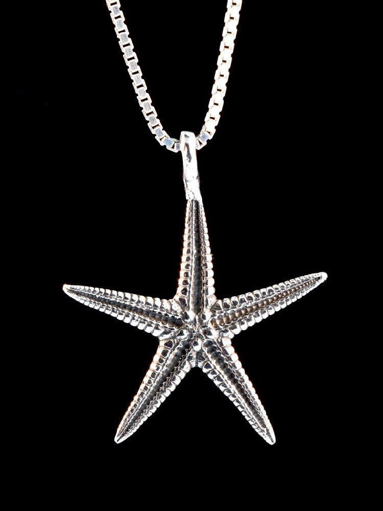 Life Casting Starfish Charm in Silver