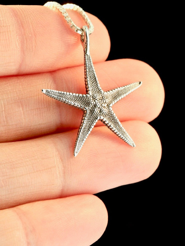 Life Casting Starfish Charm in Silver