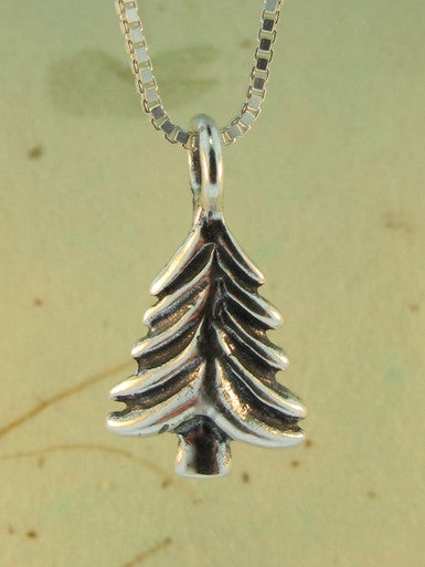 Small Christmas Tree Charm - Sterling Silver
