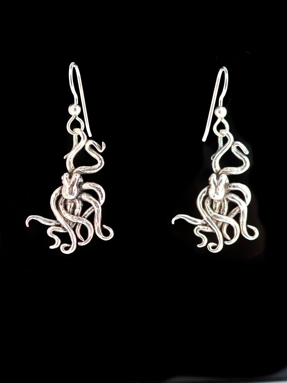 Small Octopus Earrings - Sterling Silver