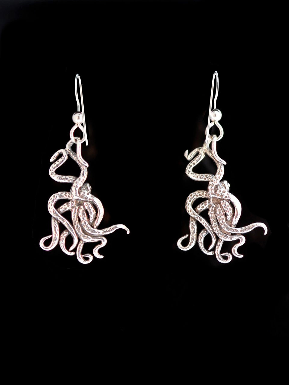 Small Octopus Earrings - Sterling Silver