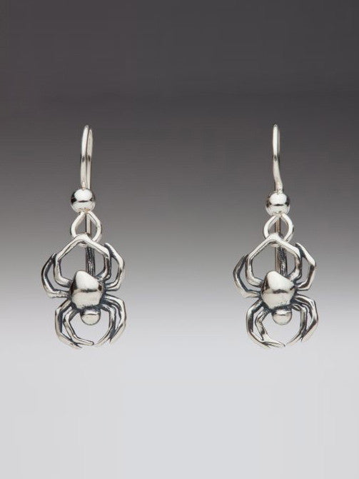 Small Spider Earrings - Silver