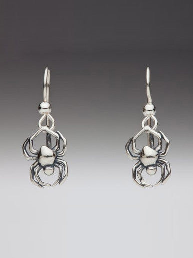 Small Spider Earrings - Silver