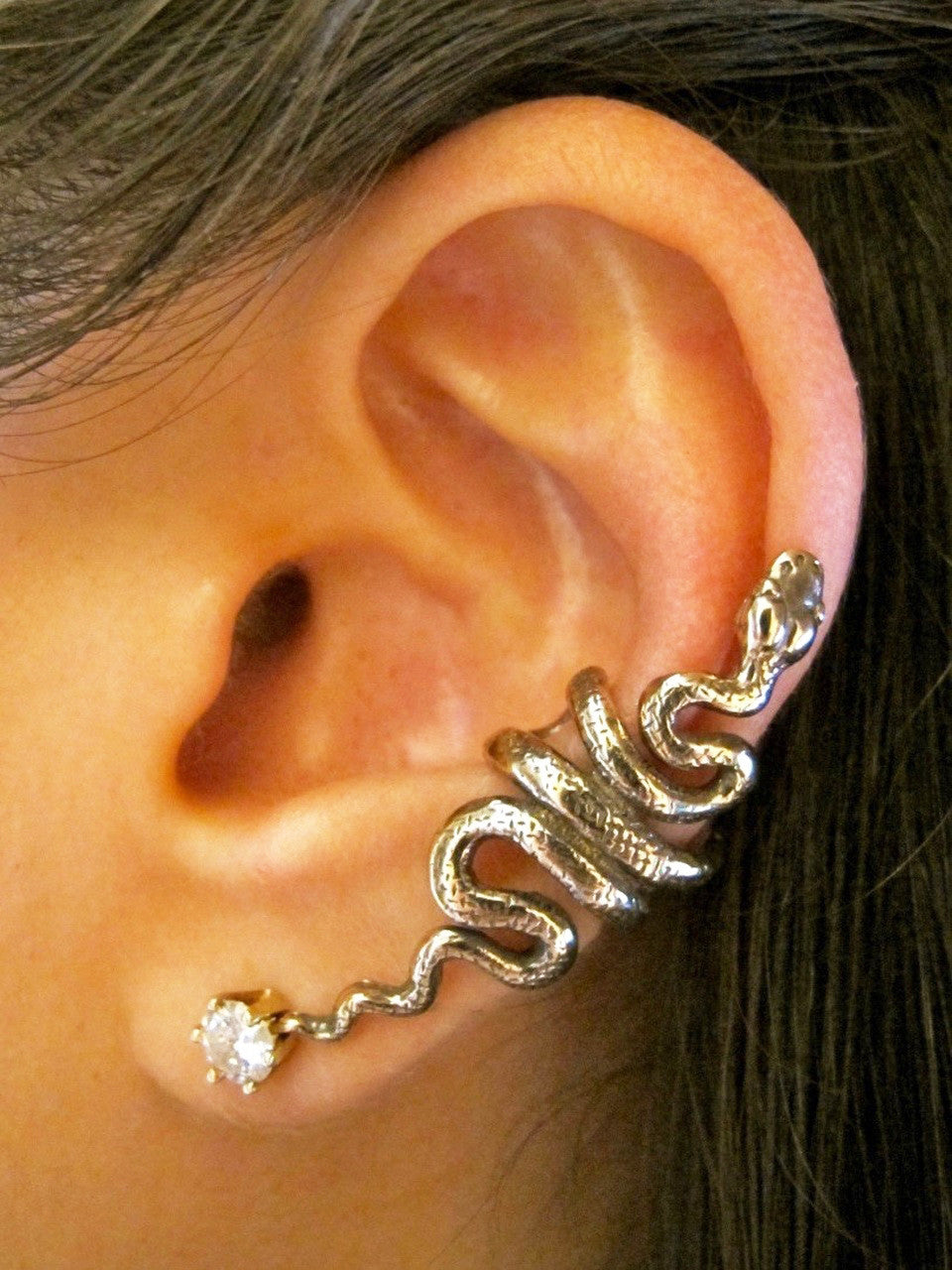 Bronze Snake Ear Cuff