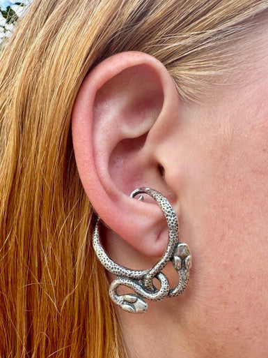 Snake Charmer Ear Hoop - Sterling Silver