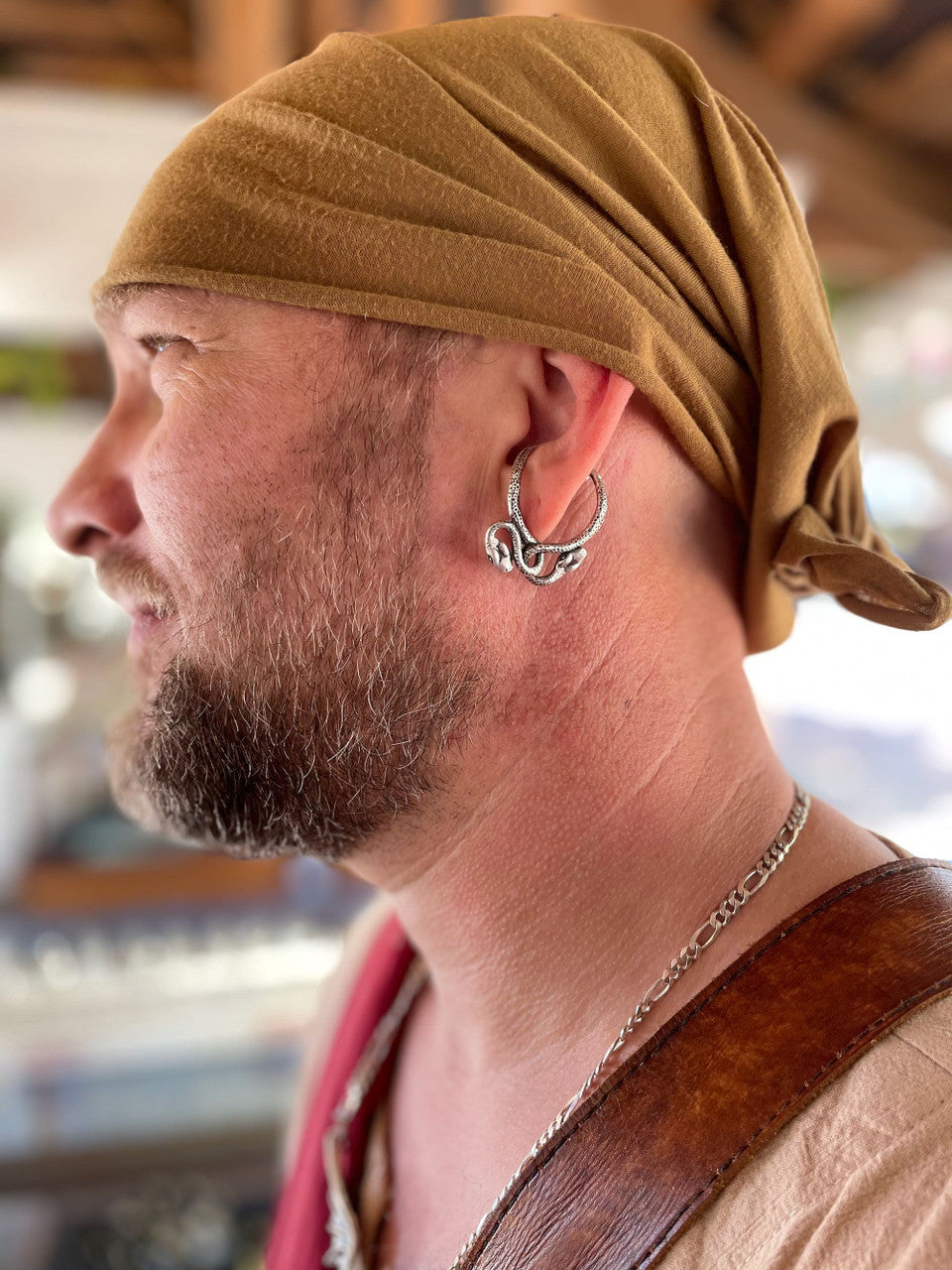 Snake Charmer Ear Hoop - Silver