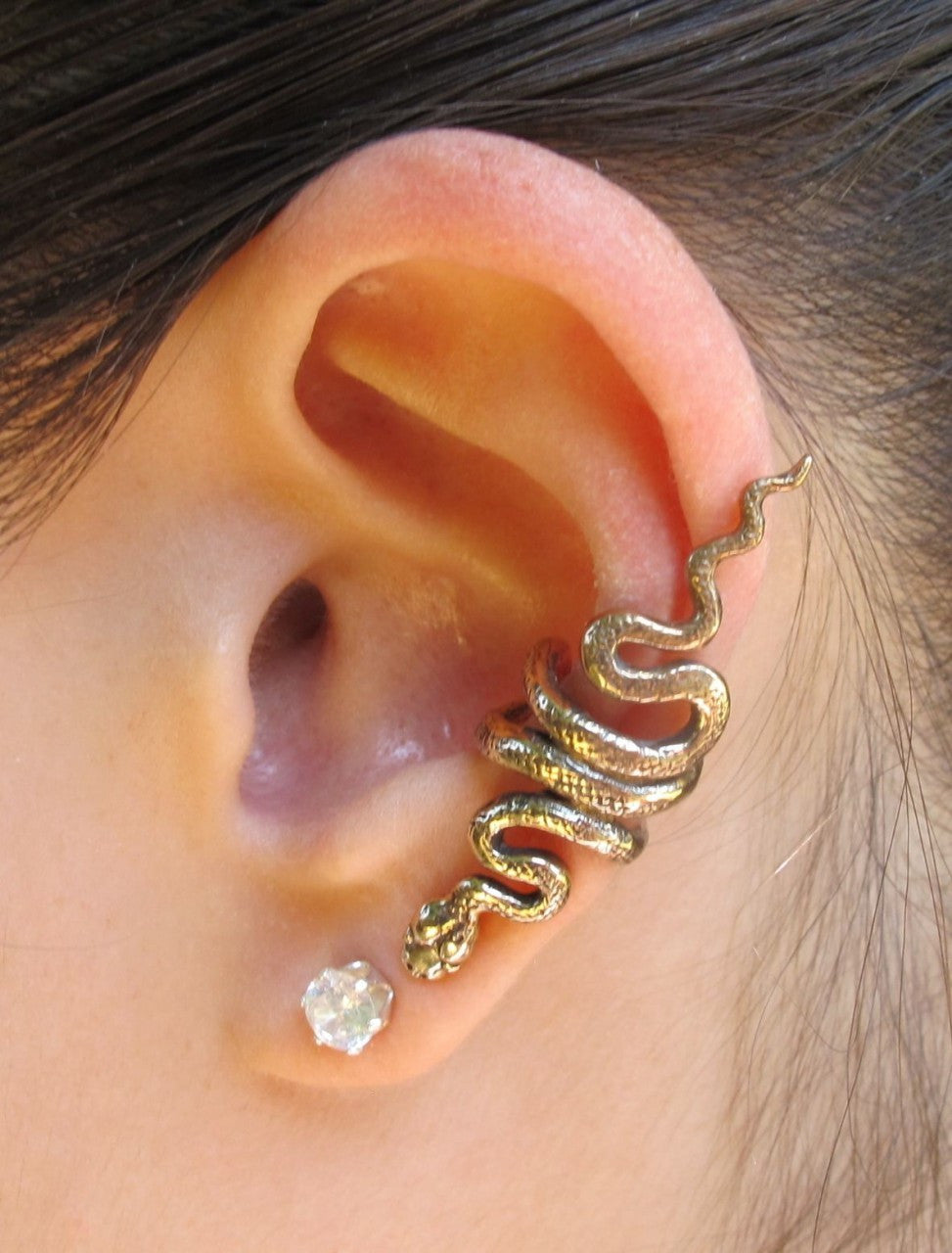 Bronze Snake Ear Cuff
