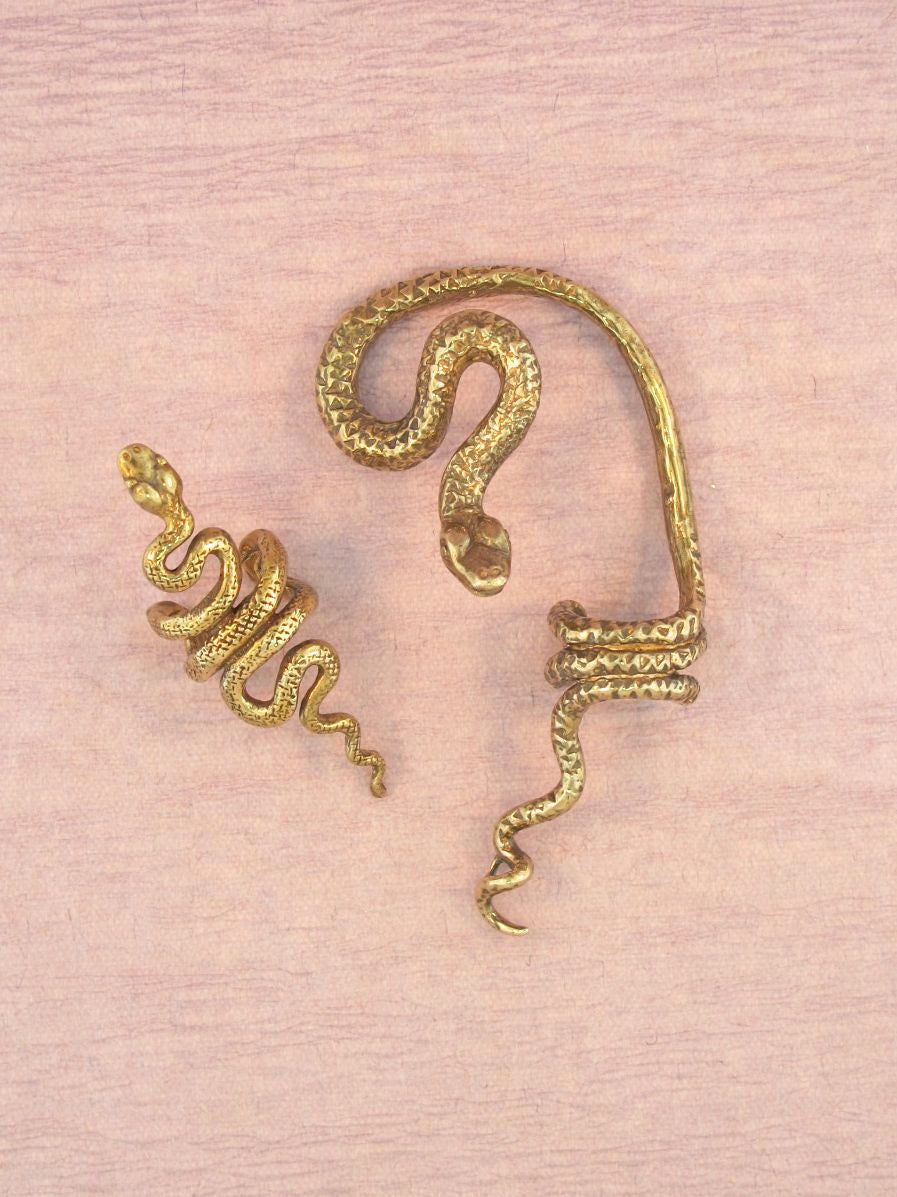 Bronze Snake Ear Cuff Combo