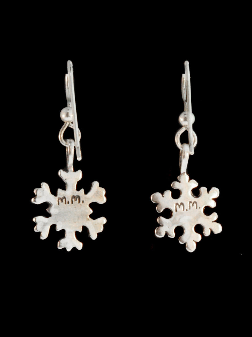 Christmas - Small Snowflake Earrings - Sterling Silver