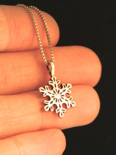Christmas - Rounded Snowflake Charm - 14k Gold