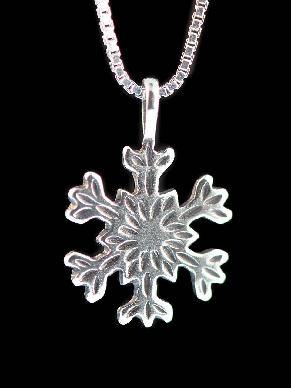 Christmas Pointed Snowflake Charm in Silver