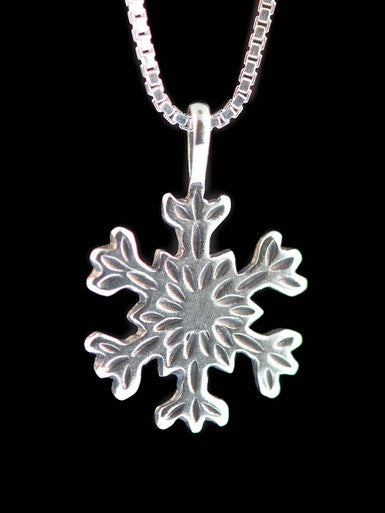 Christmas - Pointed Snowflake Charm - Silver
