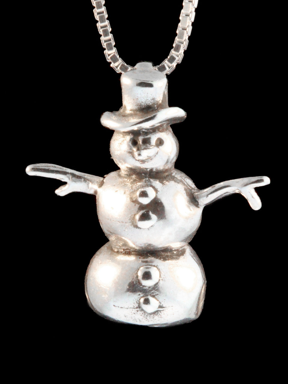 Christmas Snowman Charm in Silver