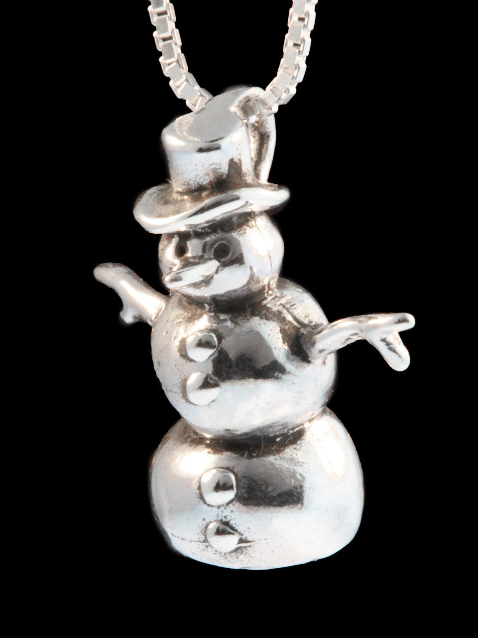 Christmas - Snowman Charm - Sterling Silver
